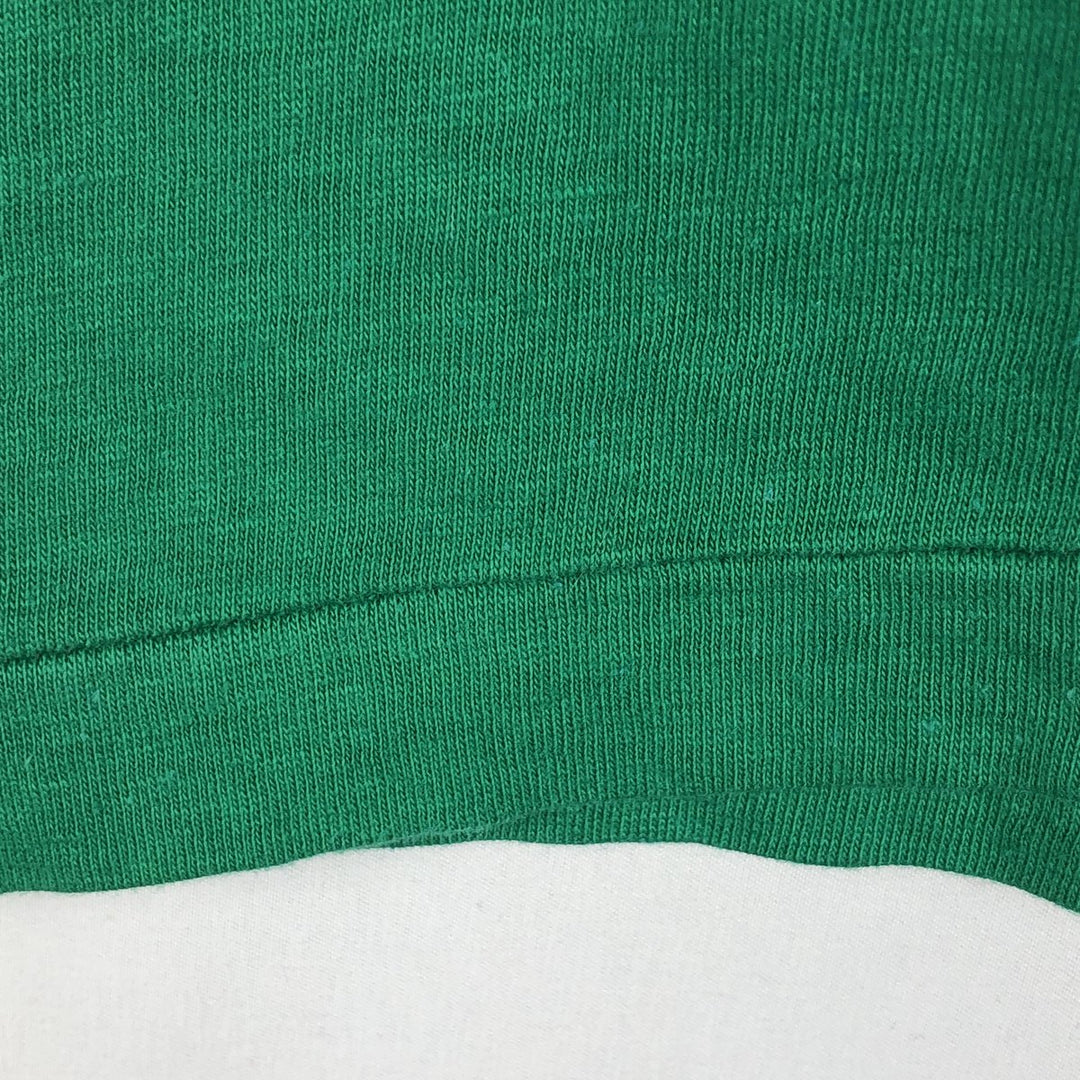 70'S Champion Bar Tag Sport Print T-Shirt Made in USA Men's L Size Vintage cotton green type Vintage Second Hand