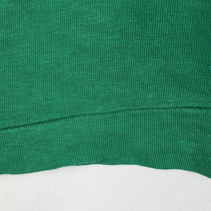 70'S Champion Bar Tag Sport Print T-Shirt Made in USA Men's L Size Vintage cotton green type Vintage Second Hand