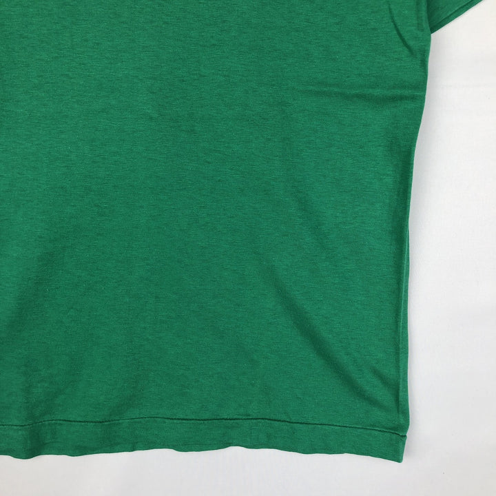 70'S Champion Bar Tag Sport Print T-Shirt Made in USA Men's L Size Vintage cotton green type Vintage Second Hand