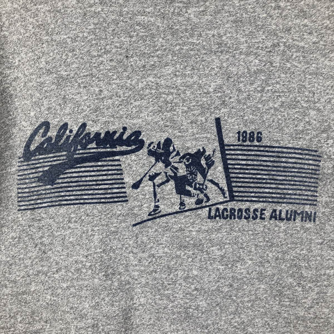 80'S Champion Tricot Tag Sports Print T-Shirt Made in USA Men's M Size Vintage cotton gray type Vintage Second Hand