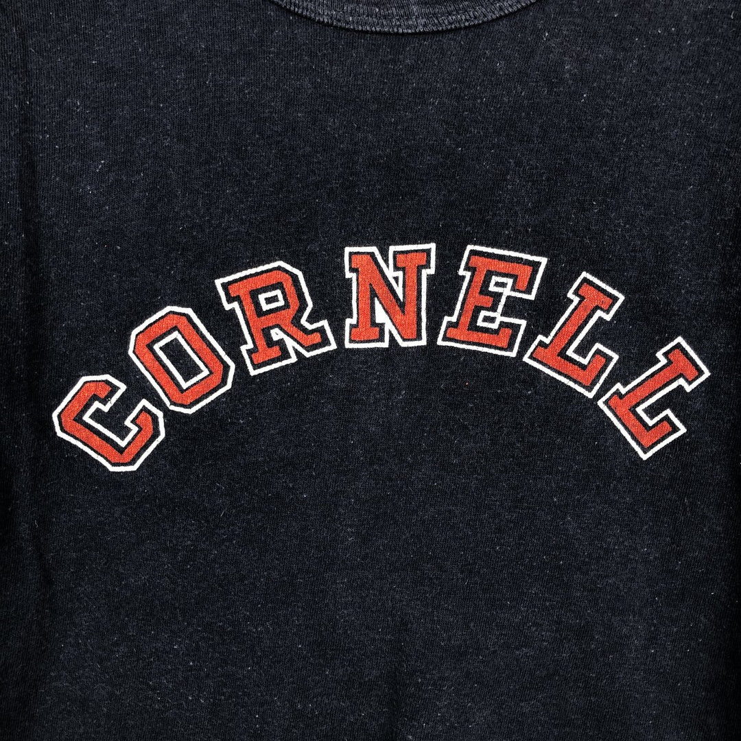 80'S Champion Tricolor Tag Cornell University College T-Shirt, Made in USA, Men's Size M (Equivalent), Vintage cotton navy blue type Vintage Second Hand