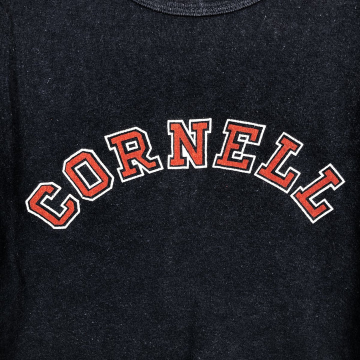 80'S Champion Tricolor Tag Cornell University College T-Shirt, Made in USA, Men's Size M (Equivalent), Vintage cotton navy blue type Vintage Second Hand