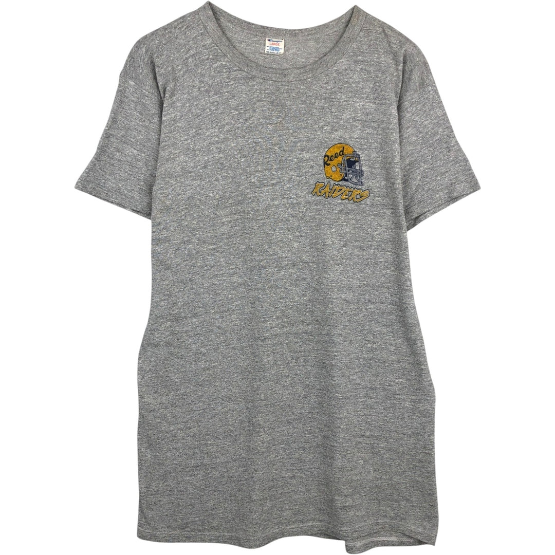 80'S Champion Tricot Tag Hachi Hachi One Two Body Heather Gray College T-Shirt Men's Size L (Equivalent) Vintage cotton gray type Vintage Second Hand