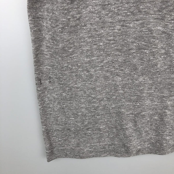 70'S Champion V-neck T-shirt with bar tag, Made in USA, Men's size L equivalent, Vintage polyester navy blue type Vintage Second Hand