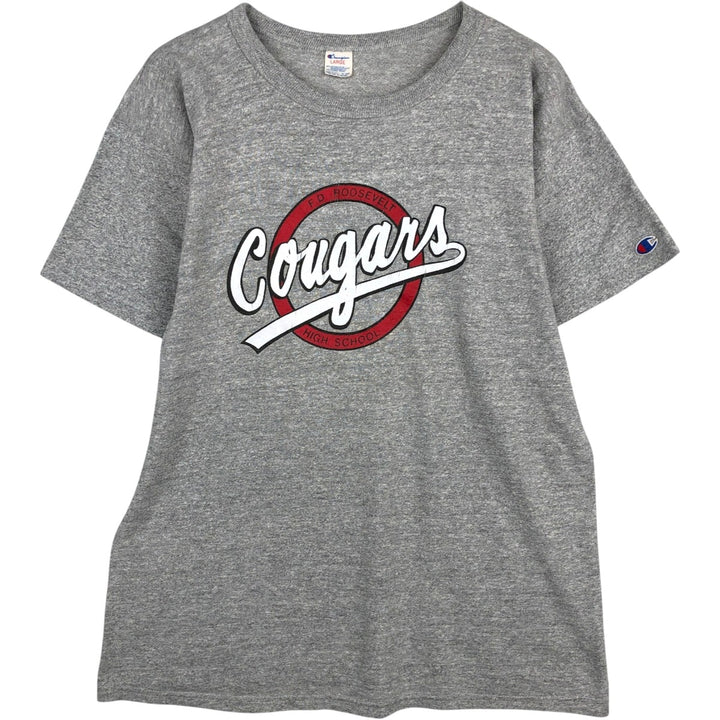 80'S Champion Tricot Tag Hachi Hachi One Two Body Heather Gray College T-Shirt Men's Size L (Equivalent) Vintage cotton gray type Vintage Second Hand