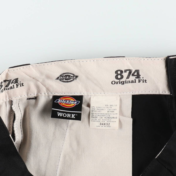 Dickies 874 Original Fit Work Pants, Men's, Size W34 polyester black type Vintage Second Hand