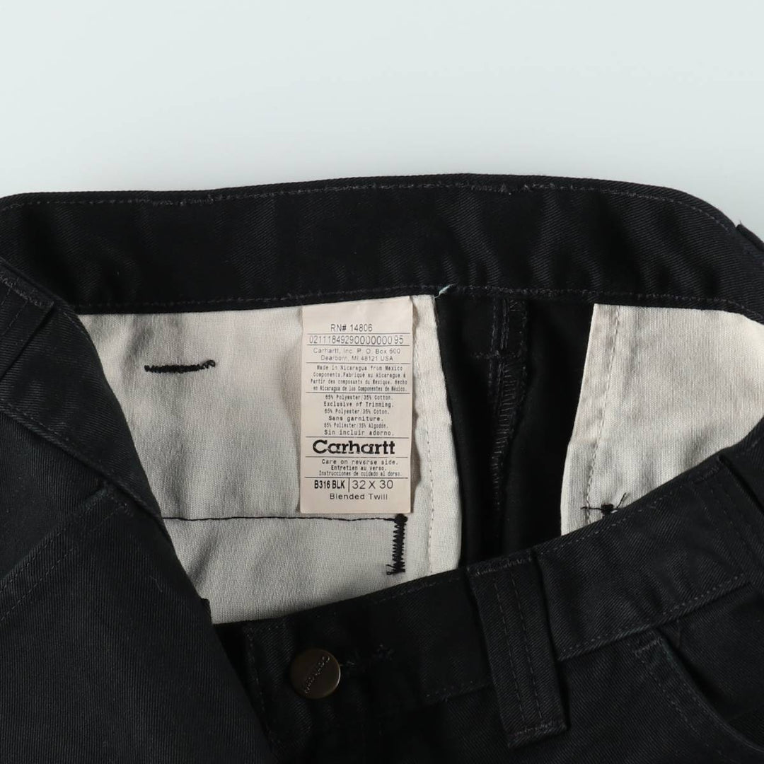 Carhartt Blended Twill Double Knee Work Pants, Men's Size W32 (approx.) polyester black type Vintage Second Hand