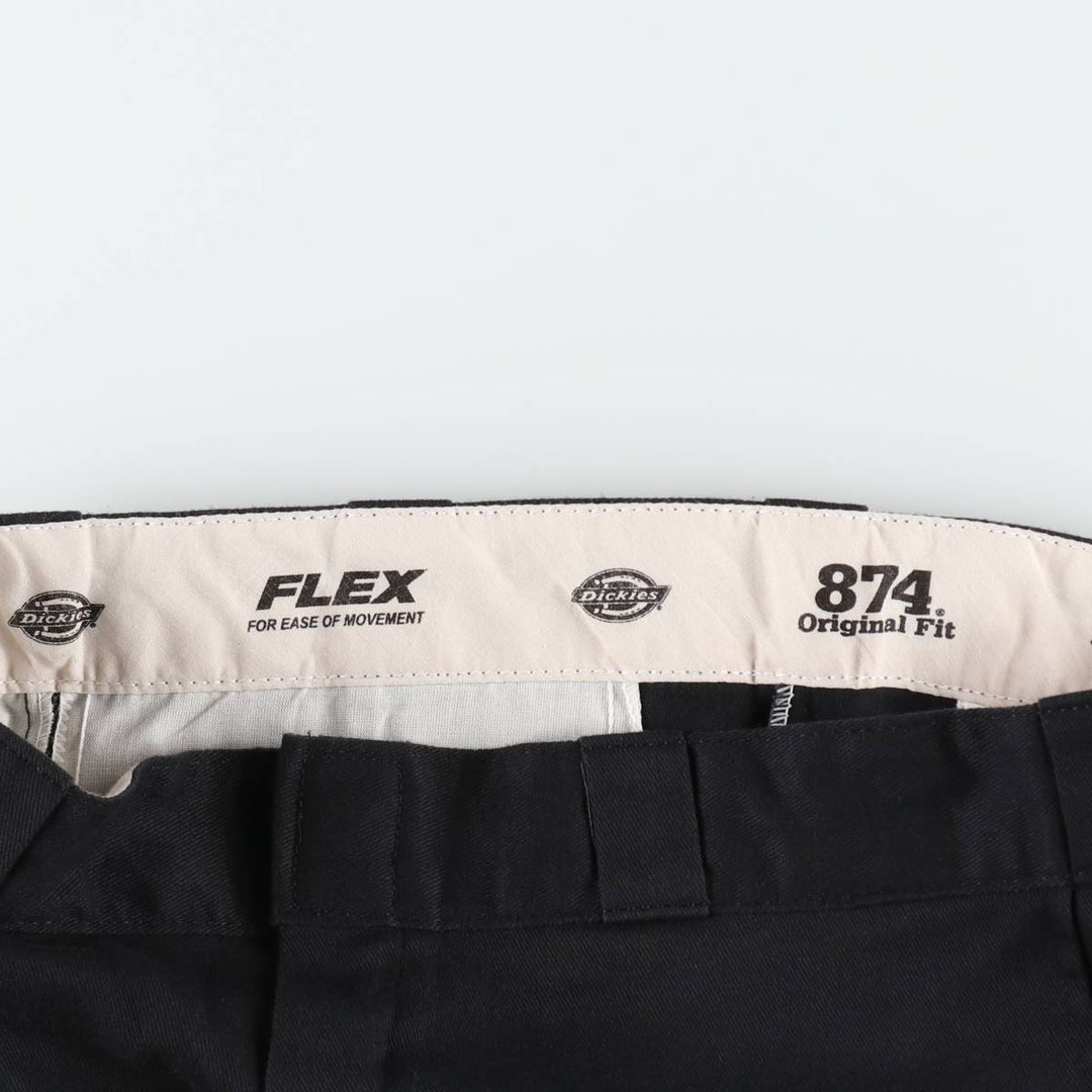 Dickies 874 FLEX ORIGINAL FIT Work Pants, Men's, Size 34 (approx.) polyester black type Vintage Second Hand