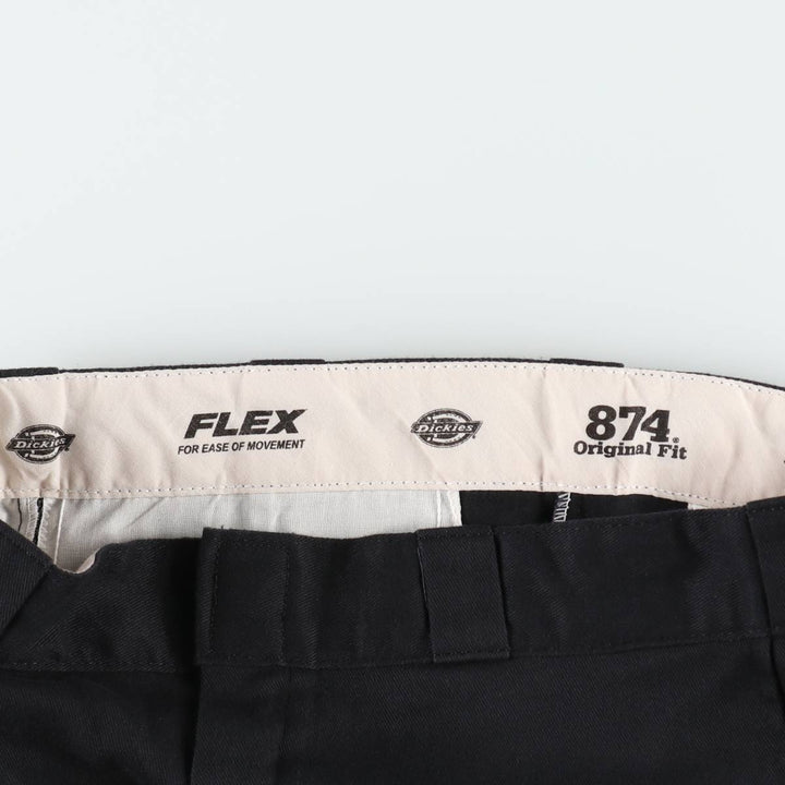 Dickies 874 FLEX ORIGINAL FIT Work Pants, Men's, Size 34 (approx.) polyester black type Vintage Second Hand