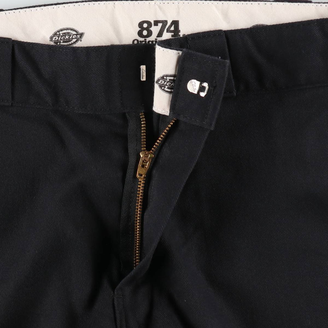 Dickies 874 FLEX ORIGINAL FIT Work Pants, Men's, Size 34 (approx.) polyester black type Vintage Second Hand