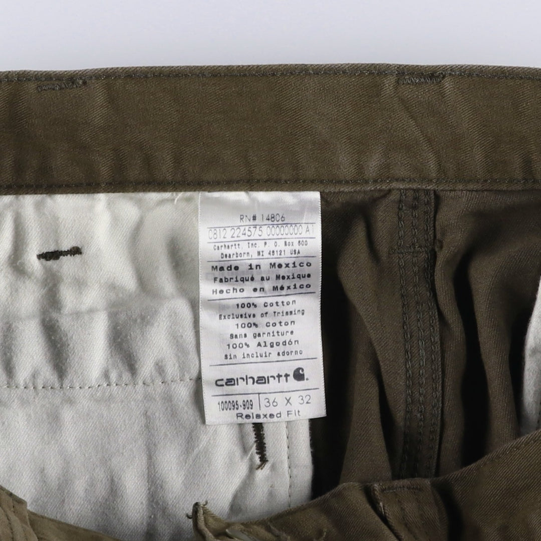 Carhartt Relaxed Fit Work Pants, Men's W35 (approx.) cotton Khaki type Vintage Second Hand