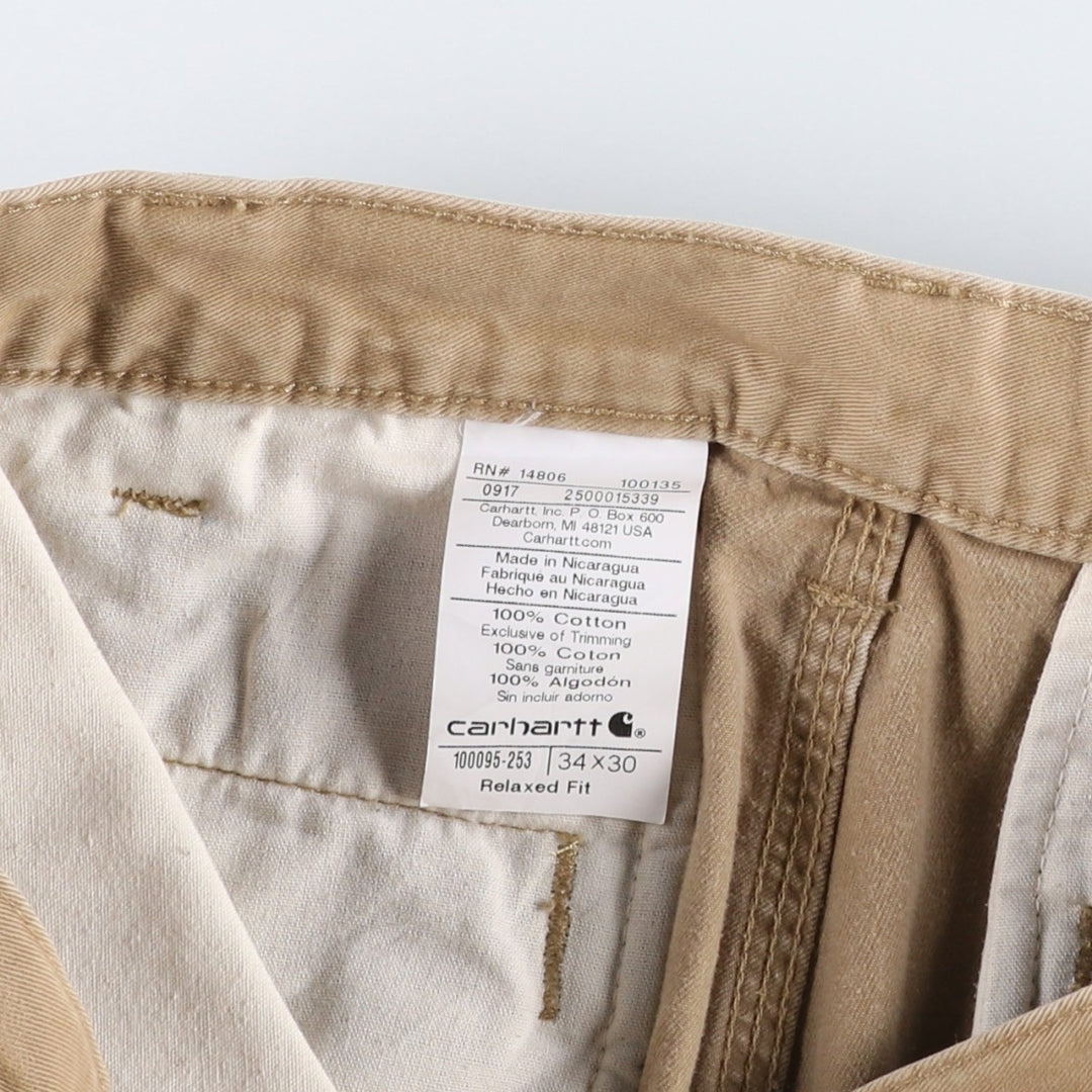 Carhartt Relaxed Fit Work Pants, Men's W35 (approx.) cotton Beige type Vintage Second Hand