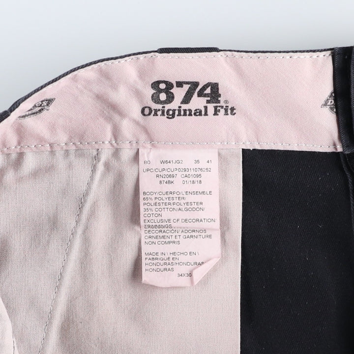 Dickies 874 Original Fit Work Pants, Men's, Size W34 polyester black type Vintage Second Hand