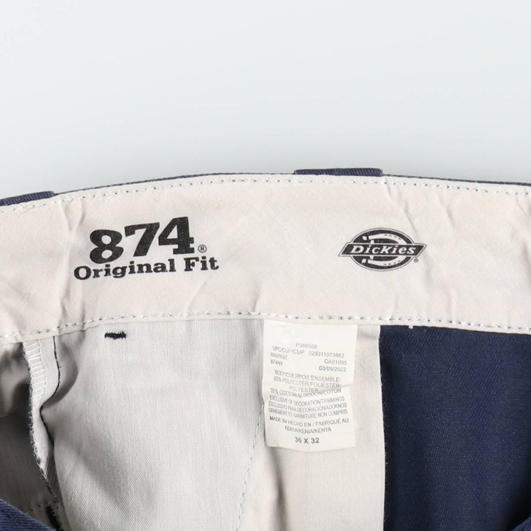 Dickies 874 Original Fit Work Pants for Men, W36 polyester blue type Vintage Second Hand