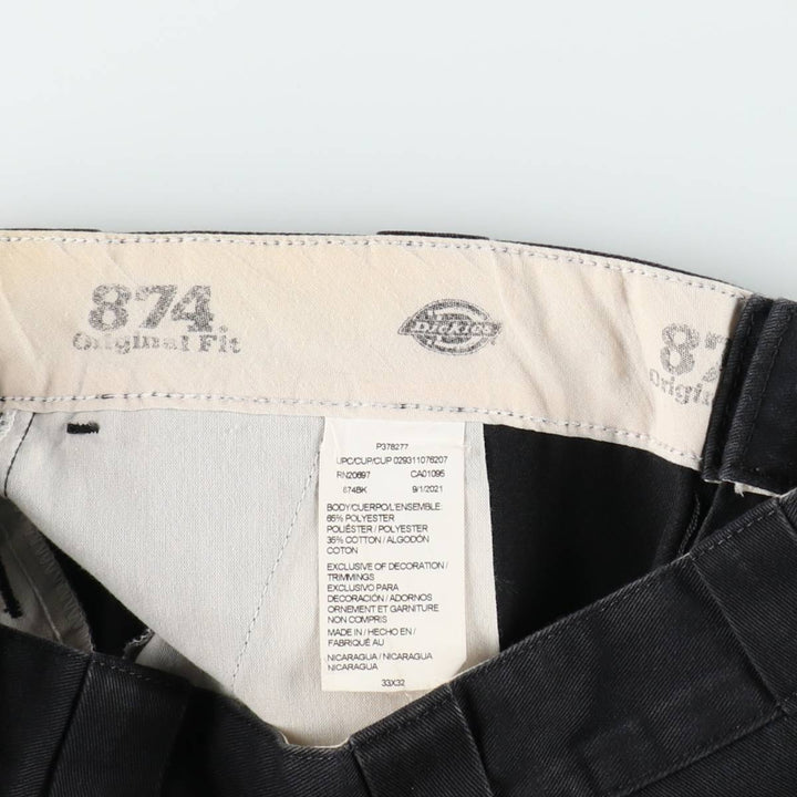 Dickies 874 Original Fit Work Pants, Men's, Size W34 cotton black type Vintage Second Hand