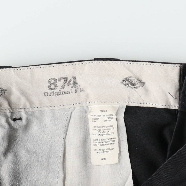 Dickies 874 Original Fit Work Pants, Men's, Size W34 cotton black type Vintage Second Hand