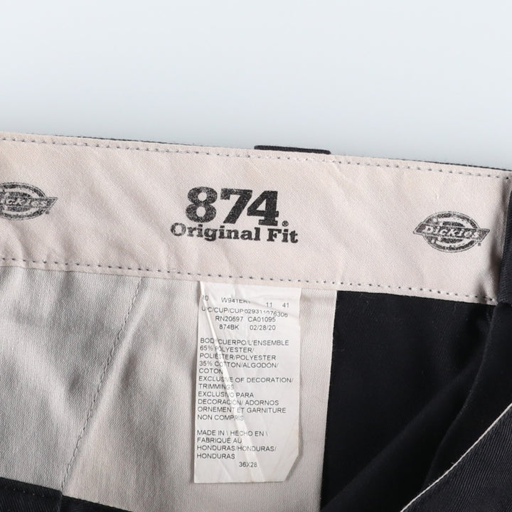 Dickies 874 ORIGINAL FIT Work Pants for Men, Size W36 polyester black type Vintage Second Hand