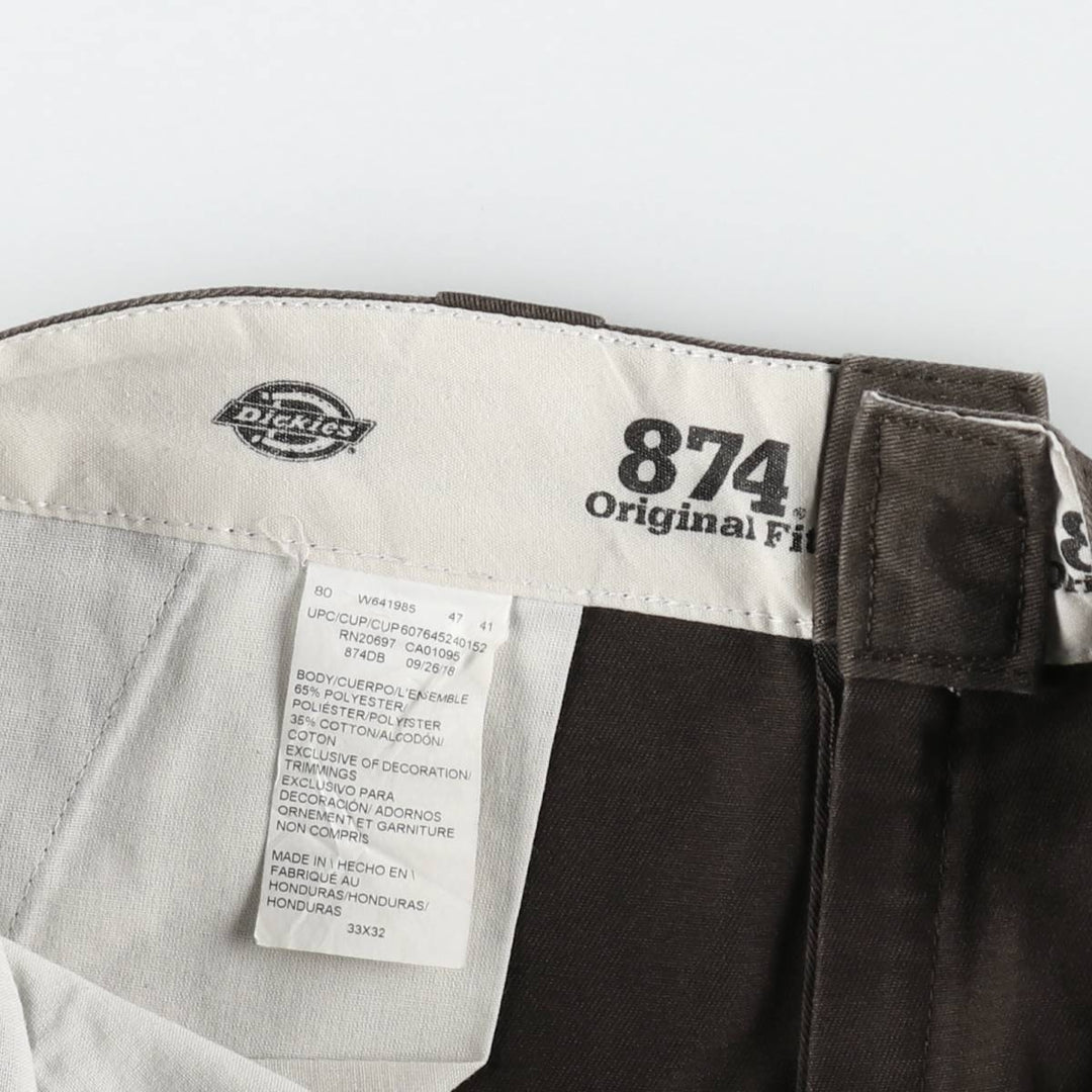Dickies 874 Original Fit Work Pants, Men's, Size W33 cotton brown type Vintage Second Hand