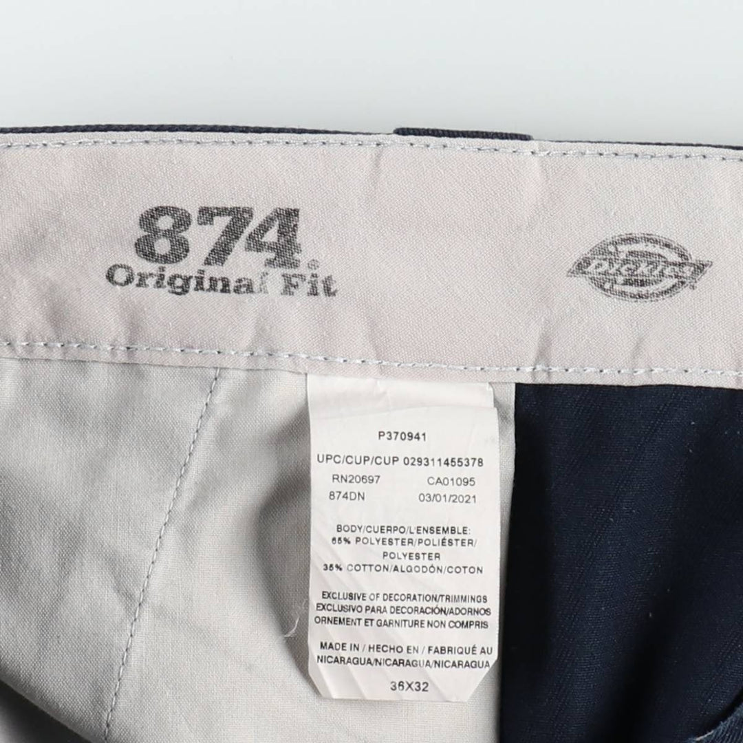 Dickies 874 Original Fit Work Pants for Men, W36 cotton navy blue type Vintage Second Hand