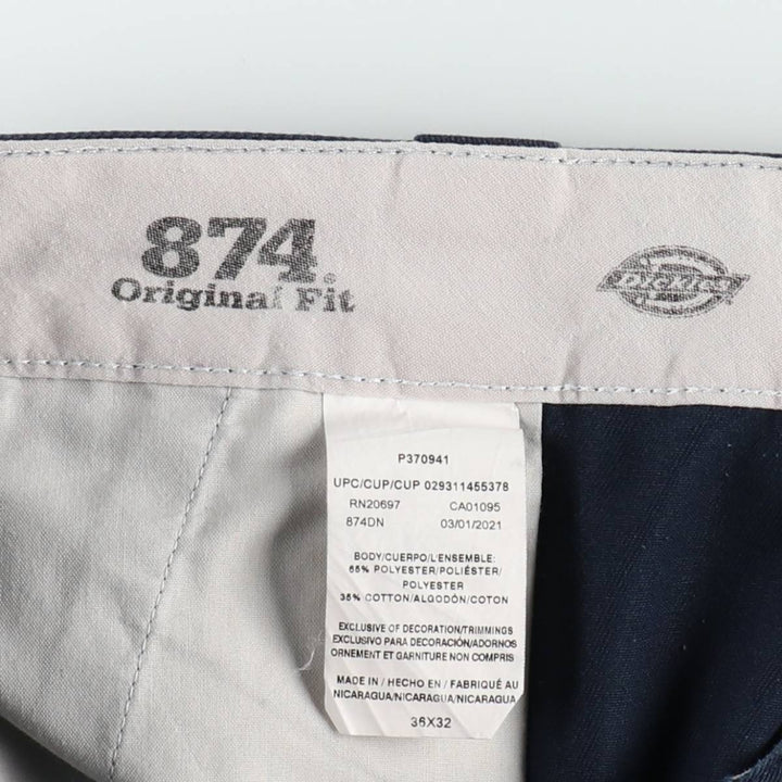 Dickies 874 Original Fit Work Pants for Men, W36 cotton navy blue type Vintage Second Hand