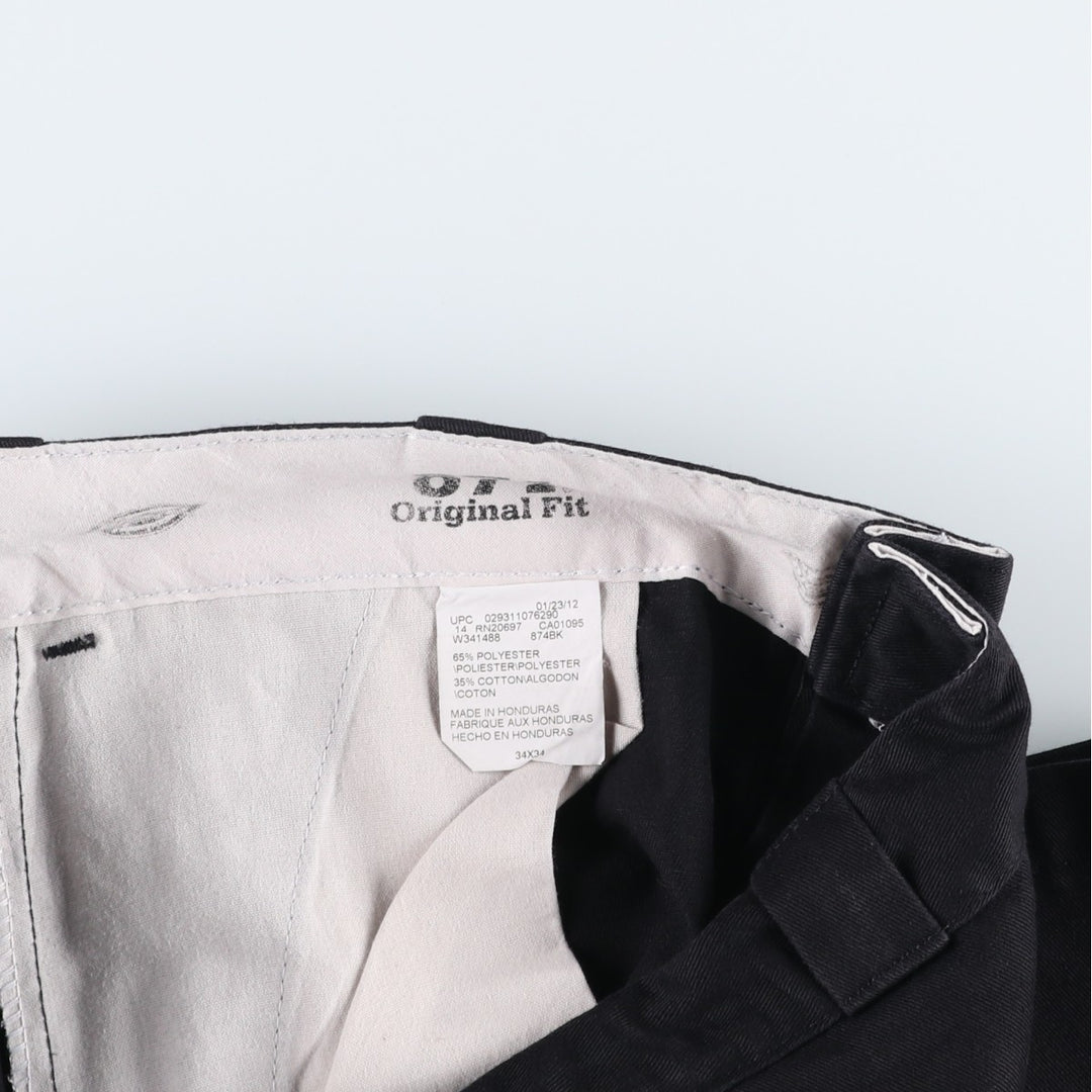 Dickies 874 Original Fit Work Pants, Men's, Size W34 polyester black type Vintage Second Hand