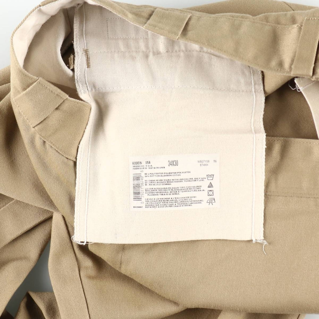 90'S Dickies Work Pants Made in USA Men's W34 Vintage polyester Beige type Vintage Second Hand