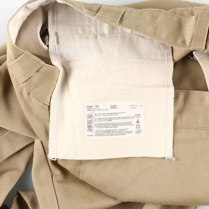 90'S Dickies Work Pants Made in USA Men's W34 Vintage polyester Beige type Vintage Second Hand