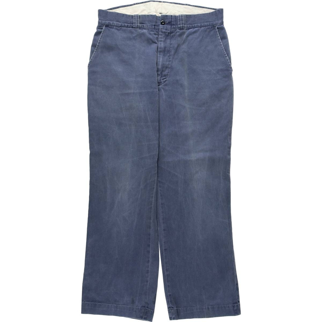 1980'S Carhartt 100th Anniversary Model Work Pants, Made in USA, Men's Size W34 (approx.), Vintage cotton navy blue type Vintage Second Hand