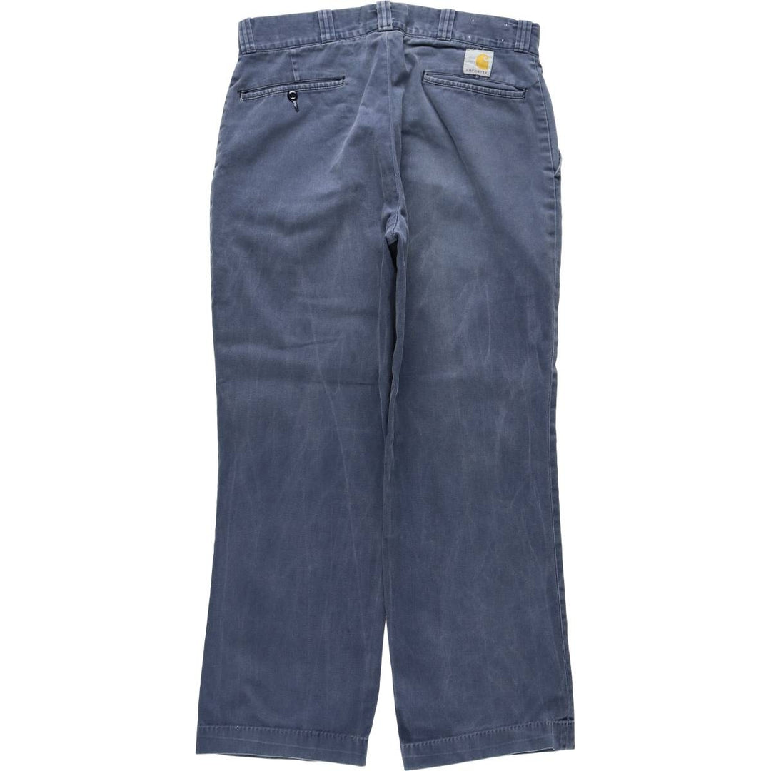 1980'S Carhartt 100th Anniversary Model Work Pants, Made in USA, Men's Size W34 (approx.), Vintage cotton navy blue type Vintage Second Hand