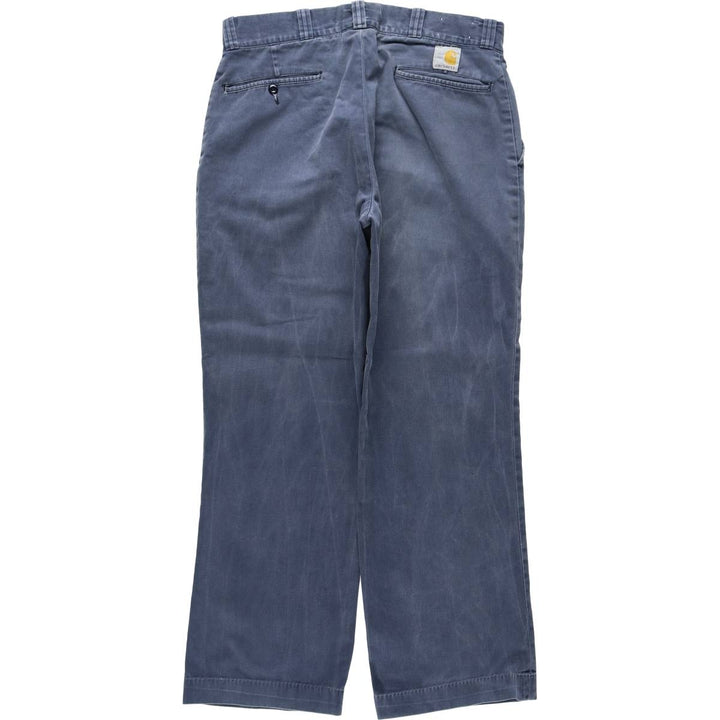 1980'S Carhartt 100th Anniversary Model Work Pants, Made in USA, Men's Size W34 (approx.), Vintage cotton navy blue type Vintage Second Hand