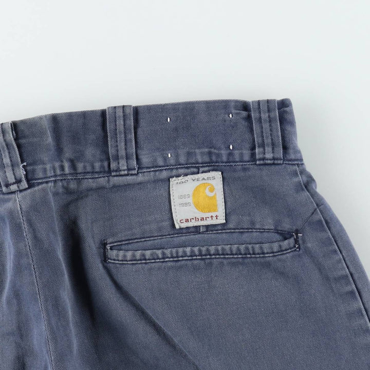 1980'S Carhartt 100th Anniversary Model Work Pants, Made in USA, Men's Size W34 (approx.), Vintage cotton navy blue type Vintage Second Hand