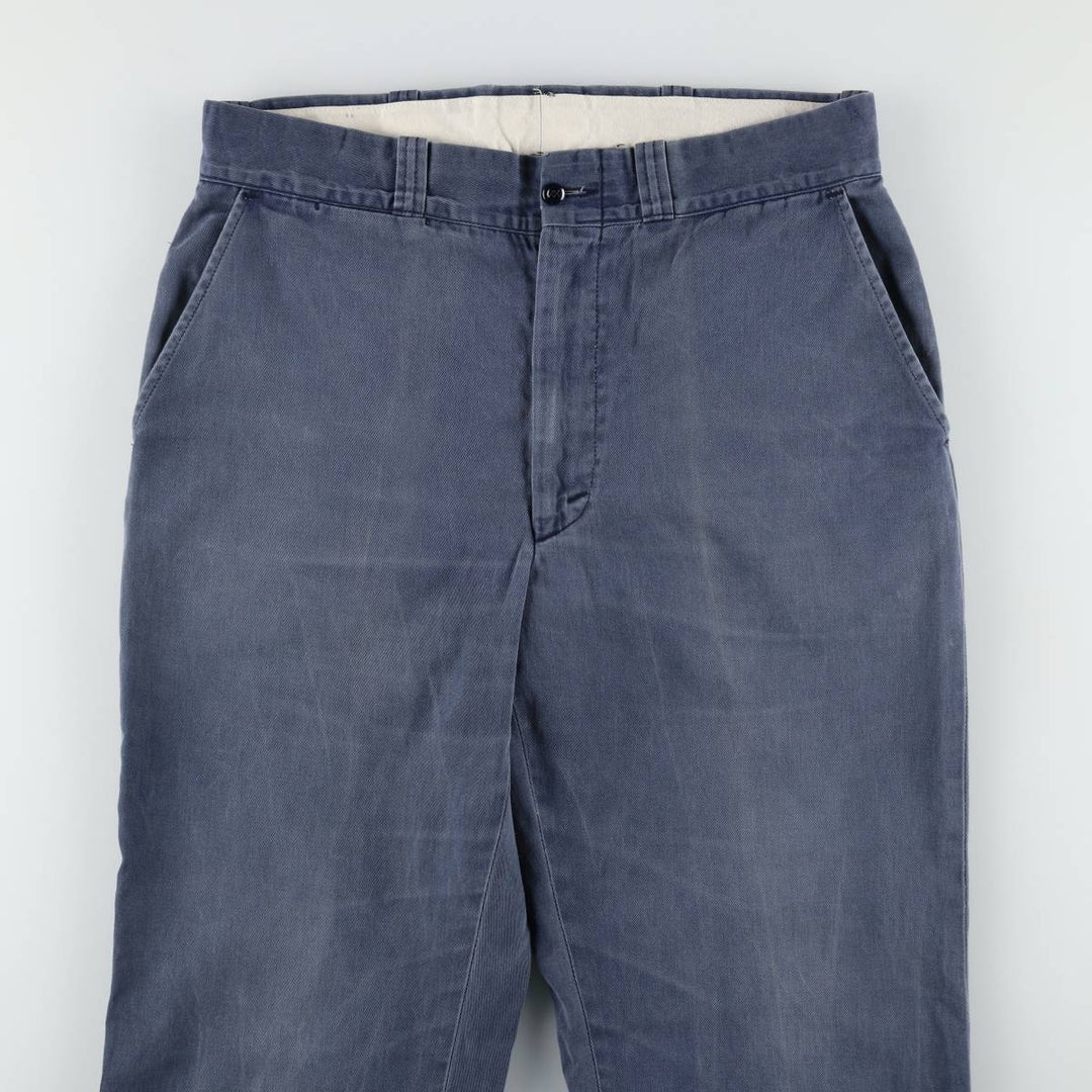 1980'S Carhartt 100th Anniversary Model Work Pants, Made in USA, Men's Size W34 (approx.), Vintage cotton navy blue type Vintage Second Hand