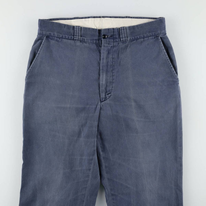 1980'S Carhartt 100th Anniversary Model Work Pants, Made in USA, Men's Size W34 (approx.), Vintage cotton navy blue type Vintage Second Hand