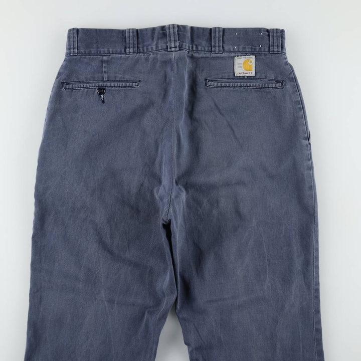 1980'S Carhartt 100th Anniversary Model Work Pants, Made in USA, Men's Size W34 (approx.), Vintage cotton navy blue type Vintage Second Hand