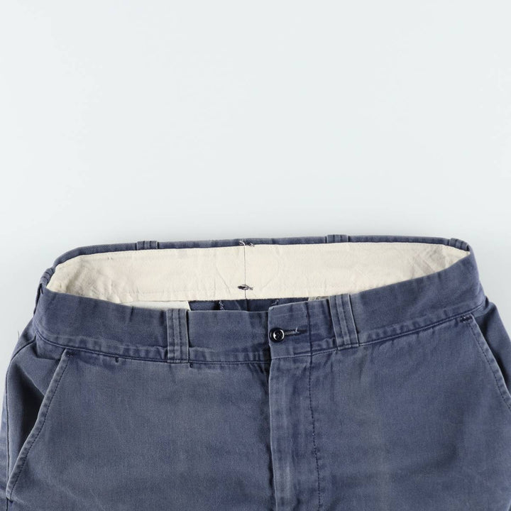 1980'S Carhartt 100th Anniversary Model Work Pants, Made in USA, Men's Size W34 (approx.), Vintage cotton navy blue type Vintage Second Hand