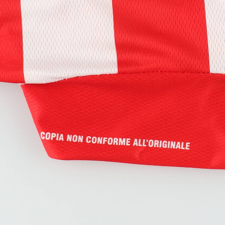 Olympiacos FC Stripe Pattern Soccer Uniform Game Shirt, Men's Size M polyester red type Vintage Second Hand