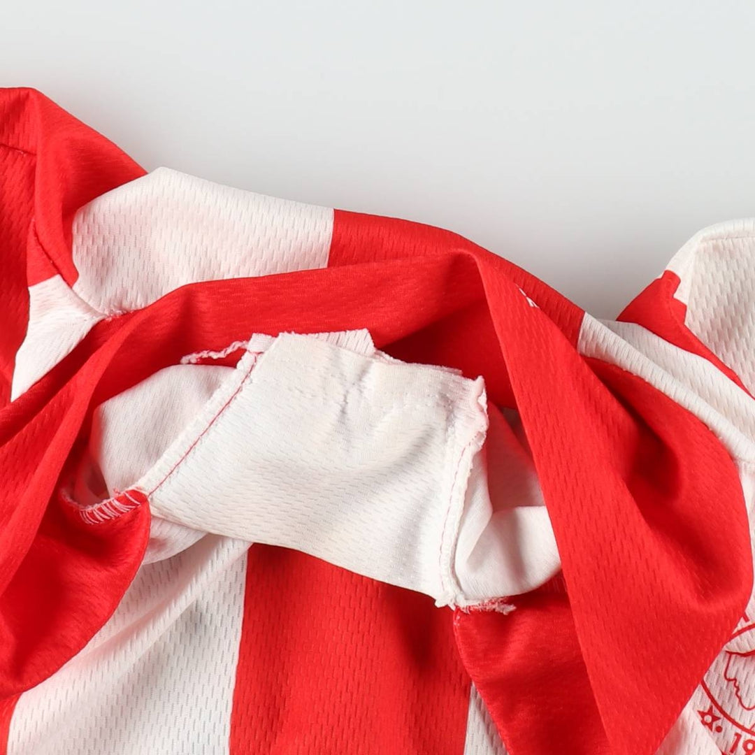 Olympiacos FC Stripe Pattern Soccer Uniform Game Shirt, Men's Size M polyester red type Vintage Second Hand
