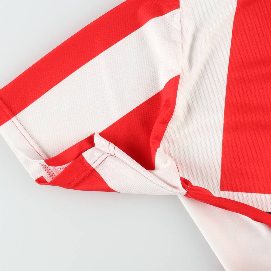 Olympiacos FC Stripe Pattern Soccer Uniform Game Shirt, Men's Size M polyester red type Vintage Second Hand