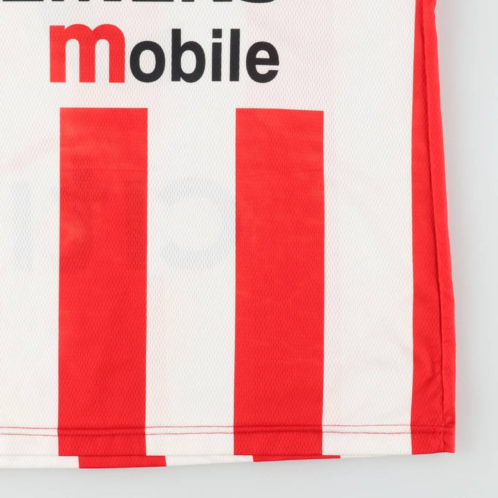 Olympiacos FC Stripe Pattern Soccer Uniform Game Shirt, Men's Size M polyester red type Vintage Second Hand