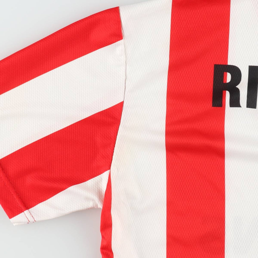 Olympiacos FC Stripe Pattern Soccer Uniform Game Shirt, Men's Size M polyester red type Vintage Second Hand