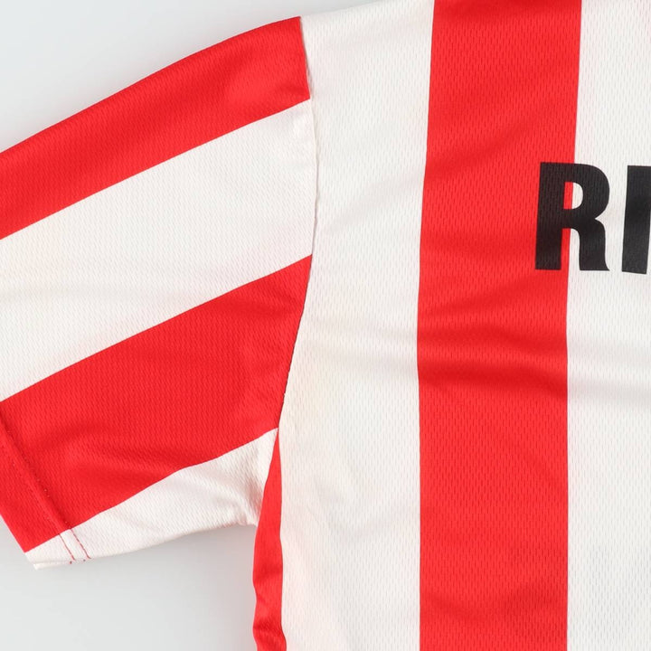 Olympiacos FC Stripe Pattern Soccer Uniform Game Shirt, Men's Size M polyester red type Vintage Second Hand