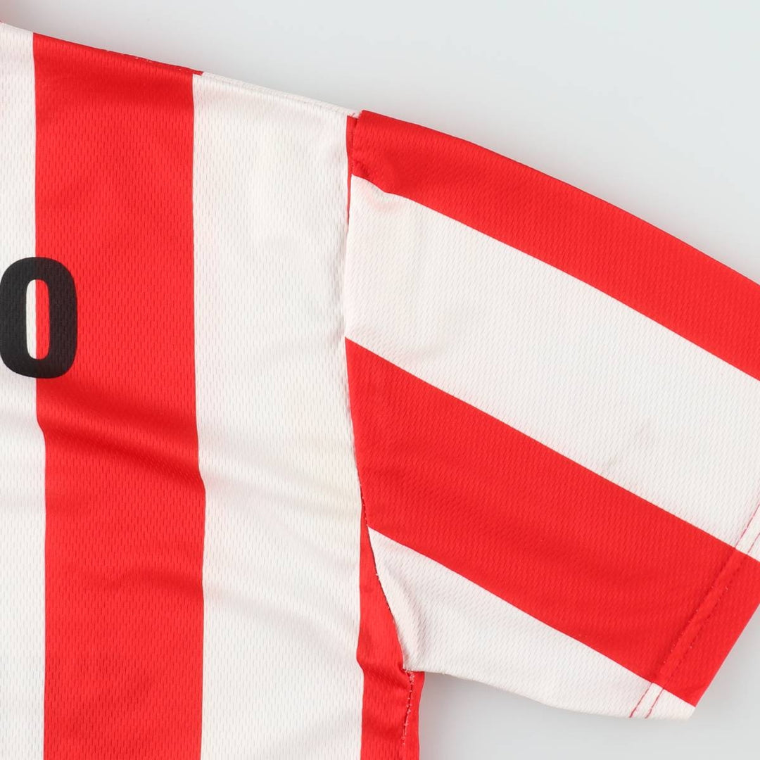 Olympiacos FC Stripe Pattern Soccer Uniform Game Shirt, Men's Size M polyester red type Vintage Second Hand