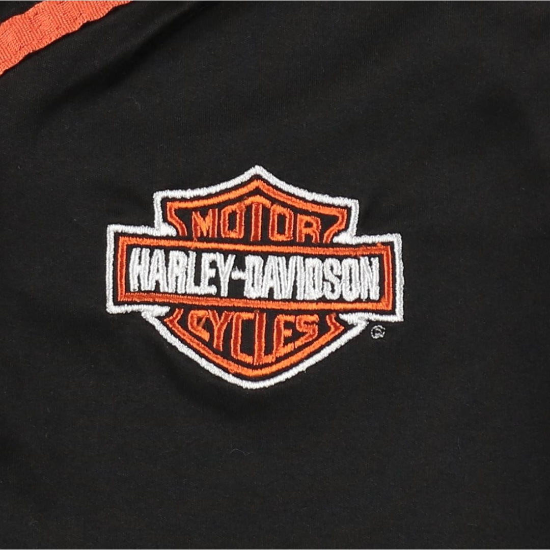 Harley-Davidson Henley Neck Game Shirt, Women's Size M (approx.) polyester black type Vintage Second Hand