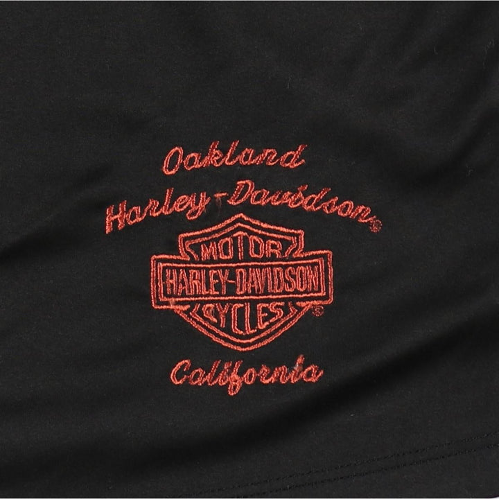 Harley-Davidson Henley Neck Game Shirt, Women's Size M (approx.) polyester black type Vintage Second Hand