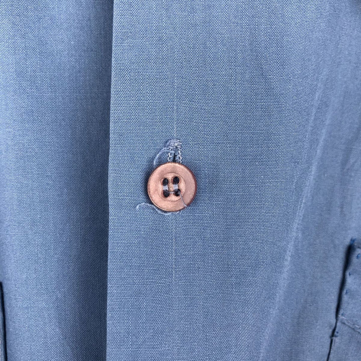 80s-90'S ROMANI Short-Sleeve Mexican Shirt, Cuban Shirt, Boxy Shirt, Men's Size M (approx.) polyester blue type Vintage Second Hand