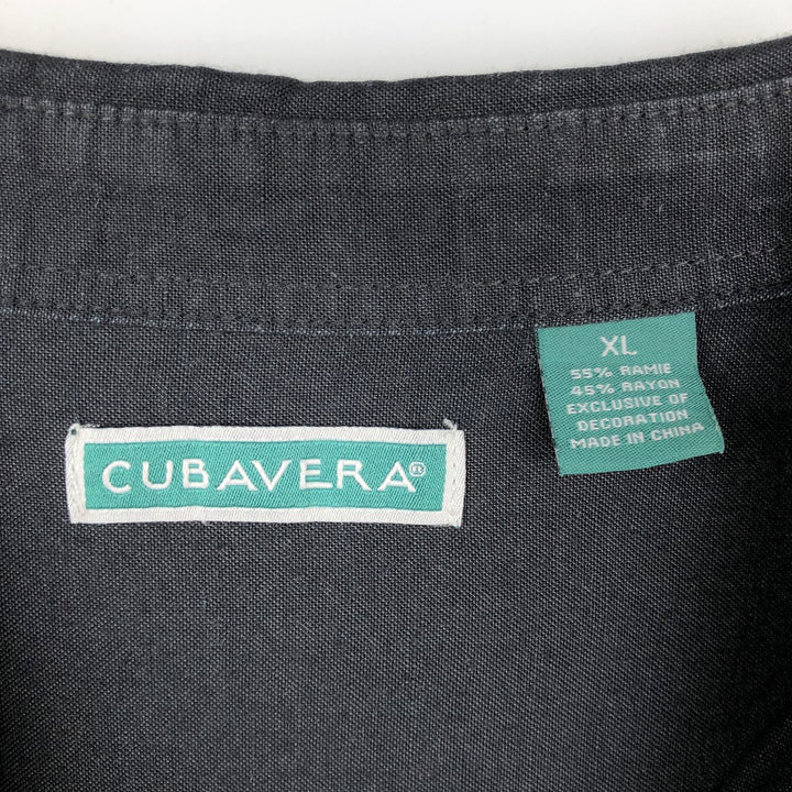 CUBAVERA Short Sleeve Mexican Shirt, Cuban Shirt, Box Shirt, Men's XL Size Lamy black type Vintage Second Hand