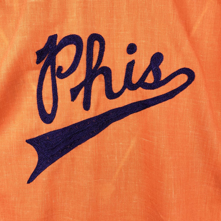 1970'S Hilton Short-Sleeve Bowling Shirt, Boxy Shirt, Made in USA, Men's Size L (Equivalent), Vintage unclear orange type Vintage Second Hand