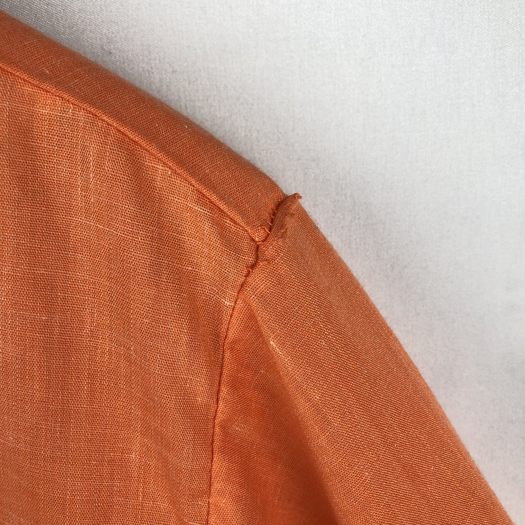 1970'S Hilton Short-Sleeve Bowling Shirt, Boxy Shirt, Made in USA, Men's Size L (Equivalent), Vintage unclear orange type Vintage Second Hand