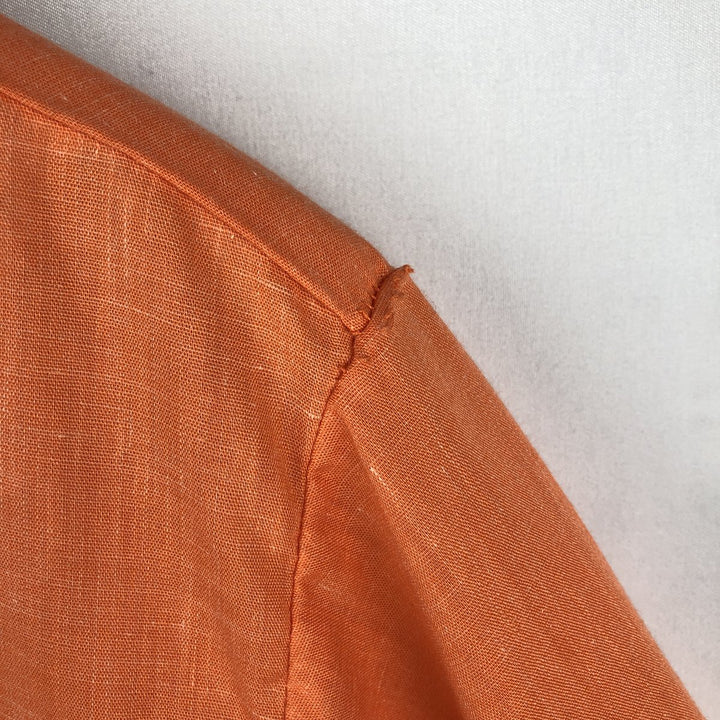 1970'S Hilton Short-Sleeve Bowling Shirt, Boxy Shirt, Made in USA, Men's Size L (Equivalent), Vintage unclear orange type Vintage Second Hand
