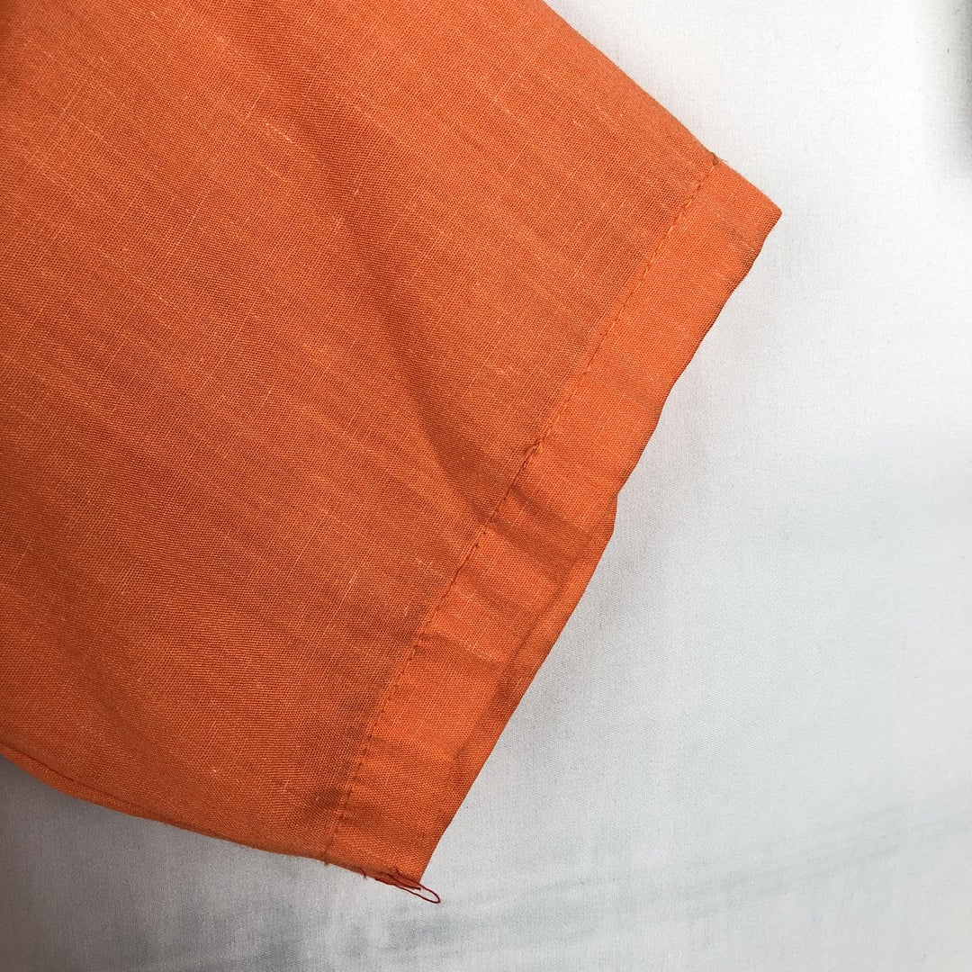 1970'S Hilton Short-Sleeve Bowling Shirt, Boxy Shirt, Made in USA, Men's Size L (Equivalent), Vintage unclear orange type Vintage Second Hand